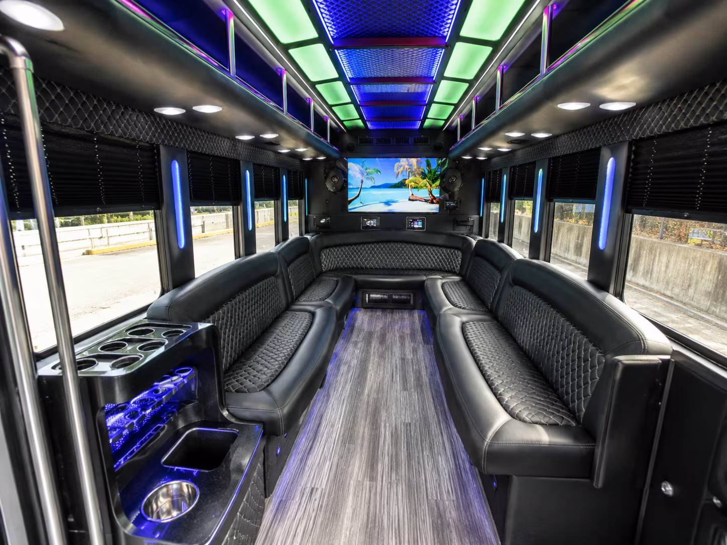 south san francisco 18 passenger party bus inside