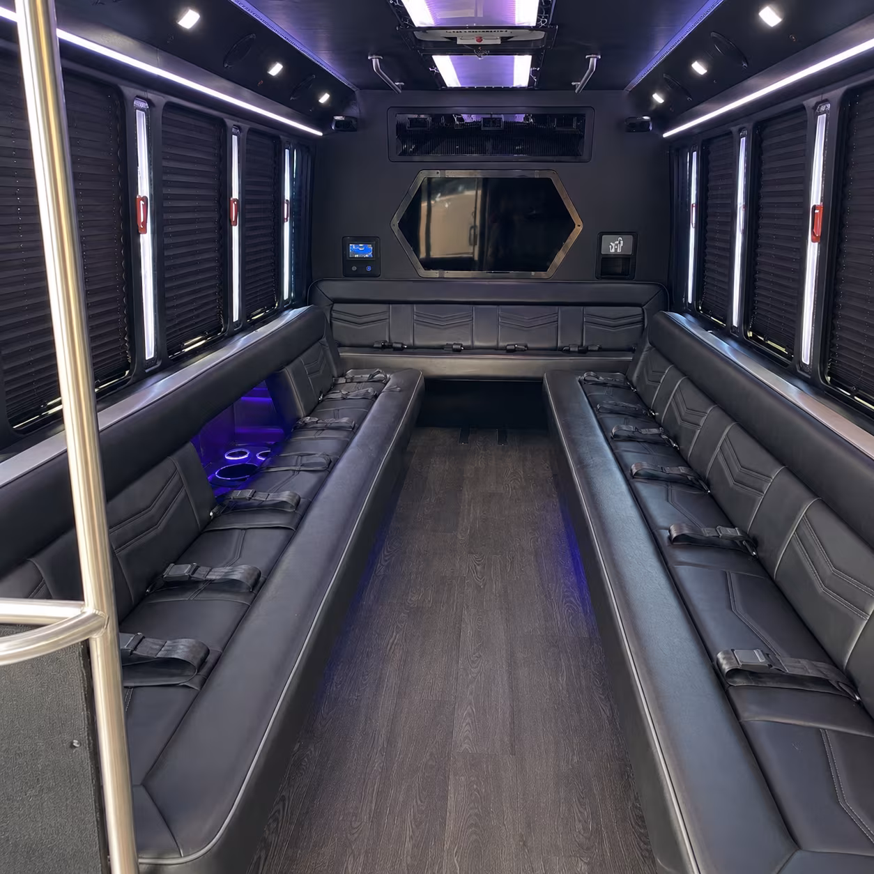 south san francisco 18 passenger party bus interior