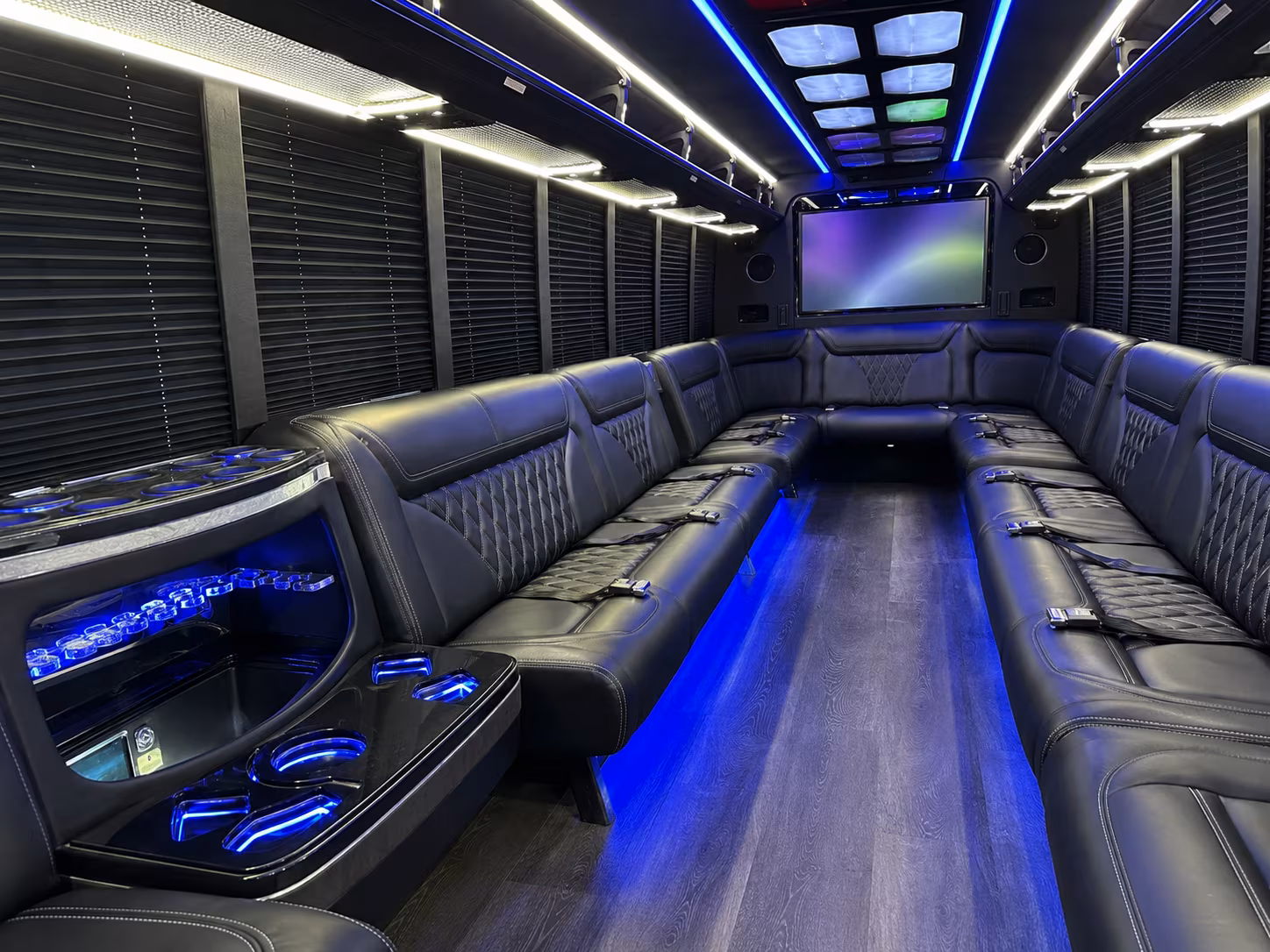 south san francisco 20 passenger party bus inside