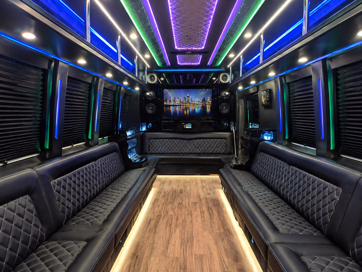 south san francisco 25 passenger party bus interior