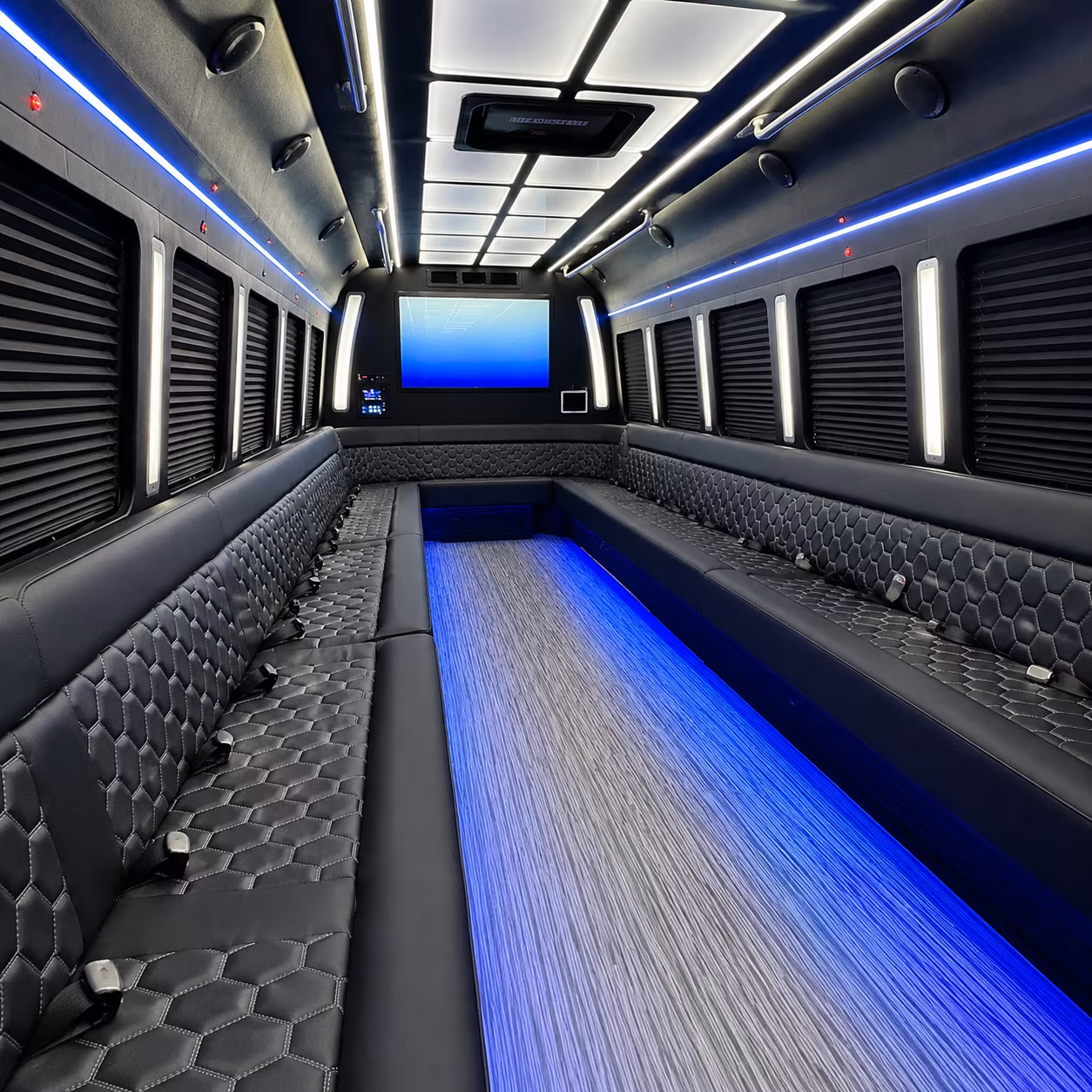 south san francisco 50 passenger party bus inside